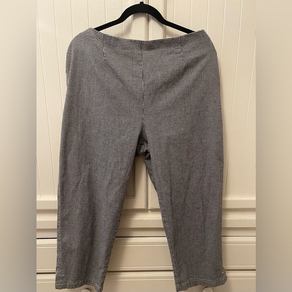 Women’s PLUS 18W Shaver Lake blk/wht checkered side slit hem pants
